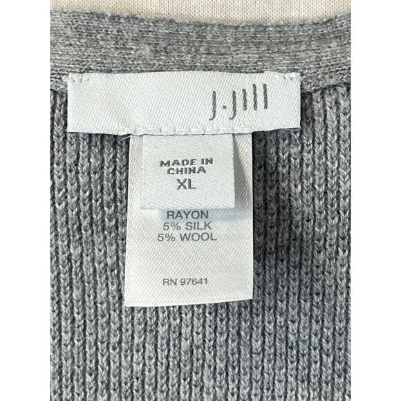 EUC J.Jill women's textured wool/silk blend sweater, light gray, size XL - Picture 2 of 9